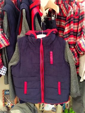 Egg By Susan Lazar Charlie Reversible Vest in Navy and Red